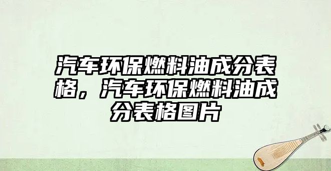 汽車環(huán)保燃料油成分表格，汽車環(huán)保燃料油成分表格圖片