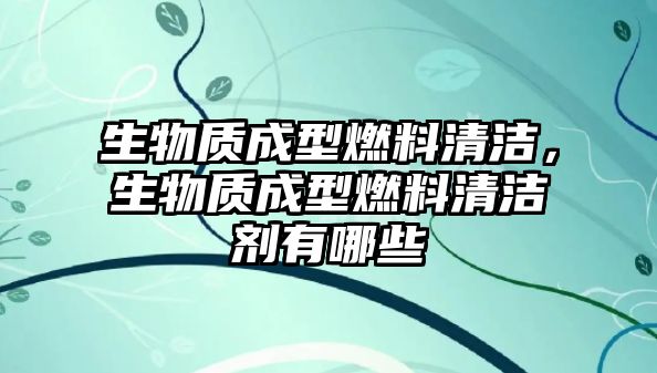 生物質(zhì)成型燃料清潔，生物質(zhì)成型燃料清潔劑有哪些