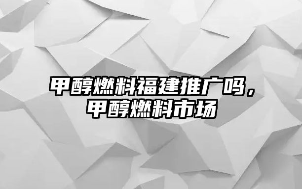 甲醇燃料福建推廣嗎，甲醇燃料市場