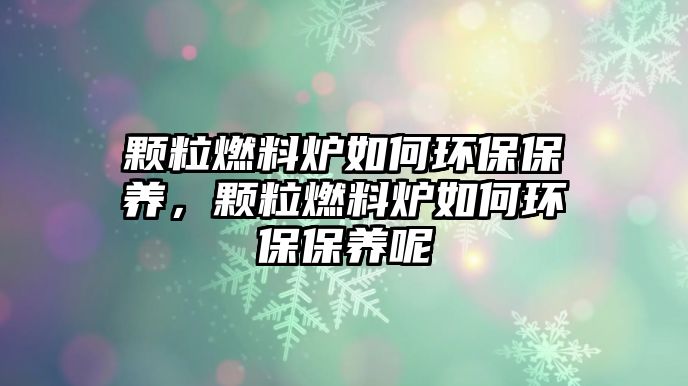 顆粒燃料爐如何環(huán)保保養(yǎng)，顆粒燃料爐如何環(huán)保保養(yǎng)呢