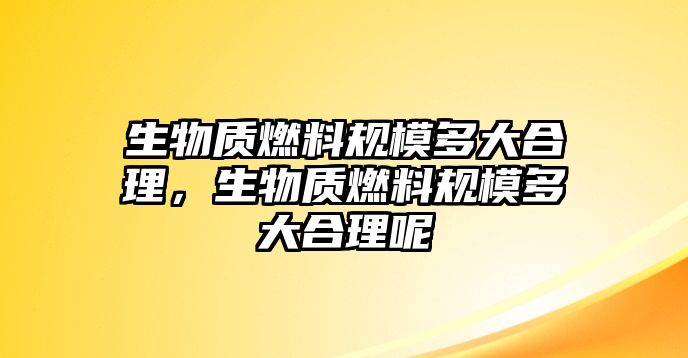 生物質燃料規(guī)模多大合理，生物質燃料規(guī)模多大合理呢