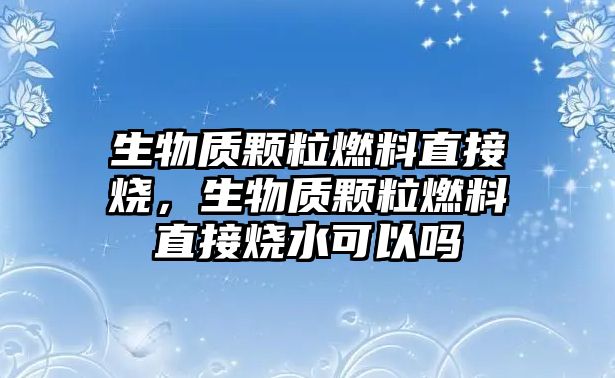 生物質(zhì)顆粒燃料直接燒，生物質(zhì)顆粒燃料直接燒水可以嗎