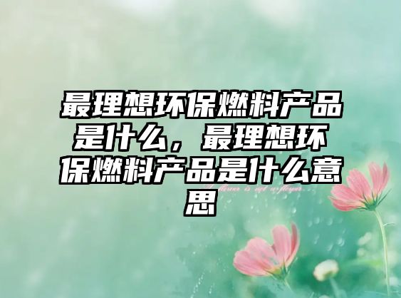 最理想環(huán)保燃料產(chǎn)品是什么，最理想環(huán)保燃料產(chǎn)品是什么意思