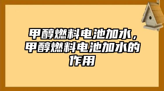 甲醇燃料電池加水，甲醇燃料電池加水的作用