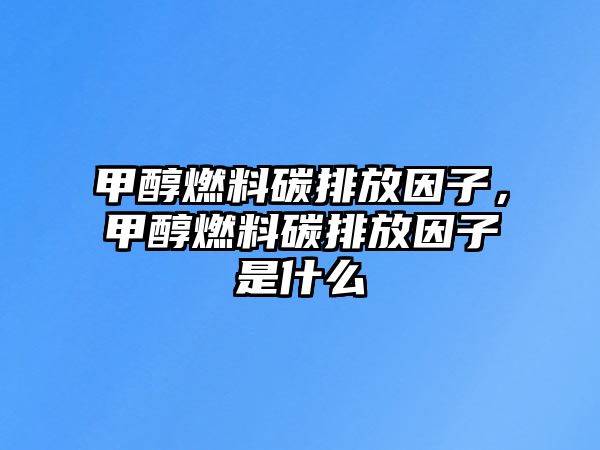 甲醇燃料碳排放因子，甲醇燃料碳排放因子是什么