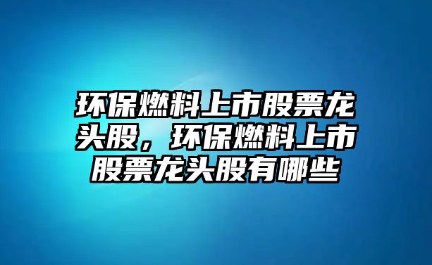 環(huán)保燃料上市股票龍頭股，環(huán)保燃料上市股票龍頭股有哪些