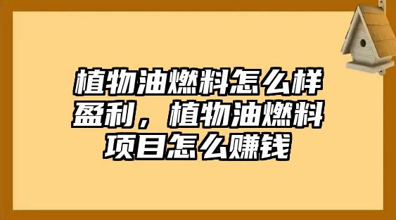 植物油燃料怎么樣盈利，植物油燃料項目怎么賺錢