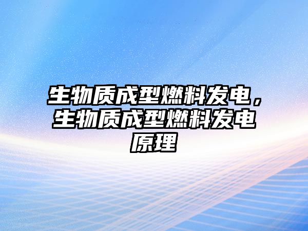 生物質(zhì)成型燃料發(fā)電，生物質(zhì)成型燃料發(fā)電原理