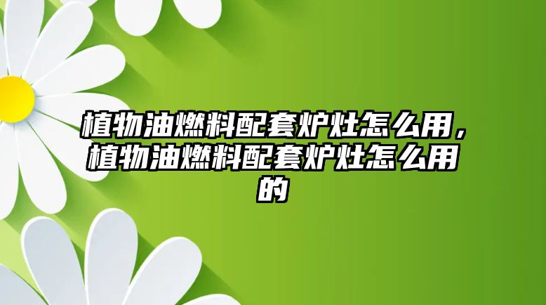 植物油燃料配套爐灶怎么用，植物油燃料配套爐灶怎么用的