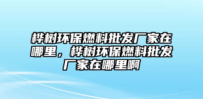 樺樹環(huán)保燃料批發(fā)廠家在哪里，樺樹環(huán)保燃料批發(fā)廠家在哪里啊