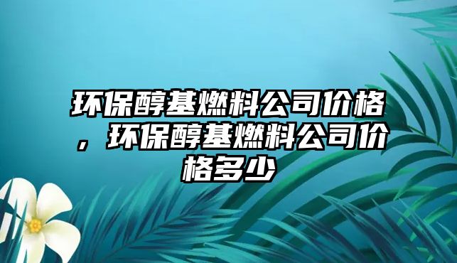 環(huán)保醇基燃料公司價格，環(huán)保醇基燃料公司價格多少