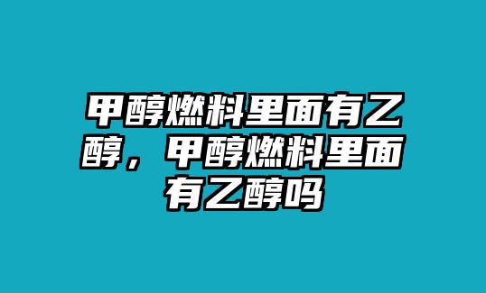 甲醇燃料里面有乙醇，甲醇燃料里面有乙醇嗎