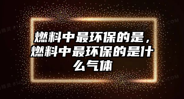 燃料中最環(huán)保的是，燃料中最環(huán)保的是什么氣體