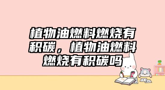 植物油燃料燃燒有積碳，植物油燃料燃燒有積碳嗎