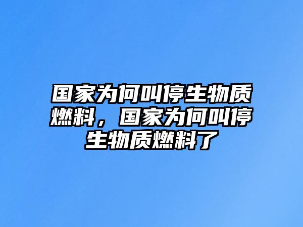 國(guó)家為何叫停生物質(zhì)燃料，國(guó)家為何叫停生物質(zhì)燃料了