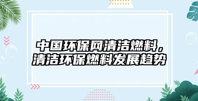 中國(guó)環(huán)保網(wǎng)清潔燃料，清潔環(huán)保燃料發(fā)展趨勢(shì)