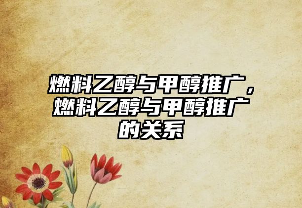 燃料乙醇與甲醇推廣，燃料乙醇與甲醇推廣的關(guān)系