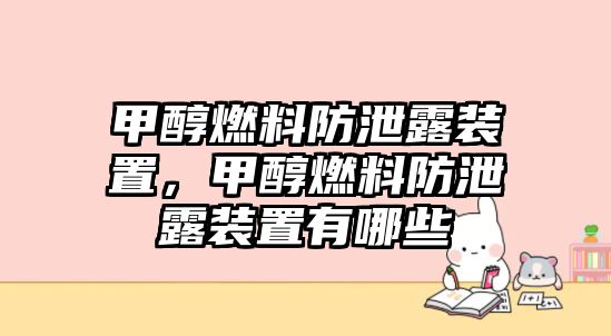 甲醇燃料防泄露裝置，甲醇燃料防泄露裝置有哪些