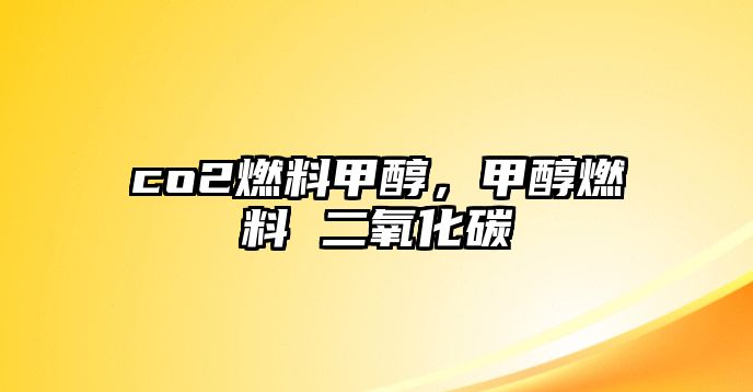 co2燃料甲醇，甲醇燃料 二氧化碳