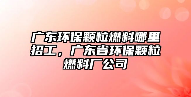 廣東環(huán)保顆粒燃料哪里招工，廣東省環(huán)保顆粒燃料廠公司