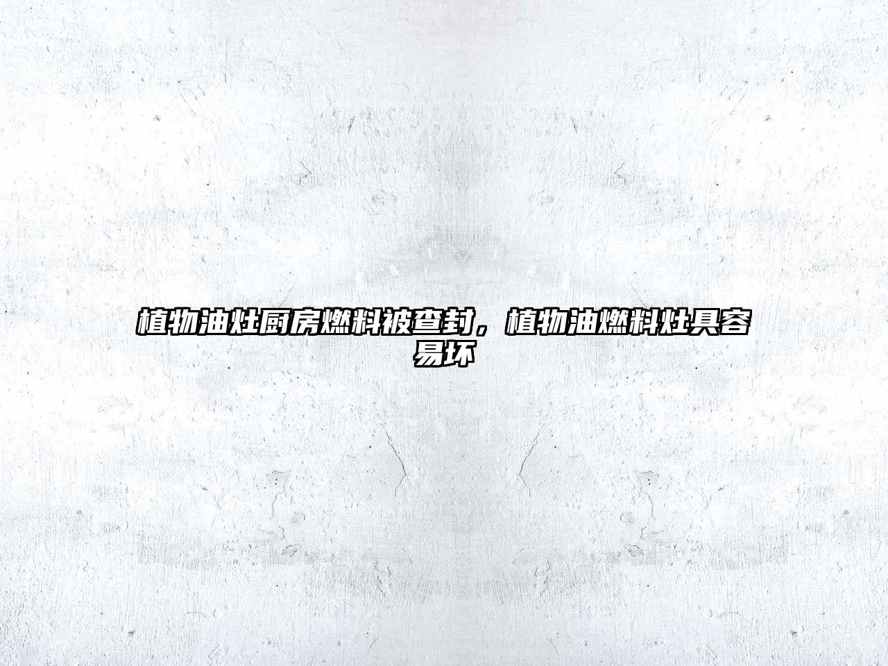 植物油灶廚房燃料被查封，植物油燃料灶具容易壞