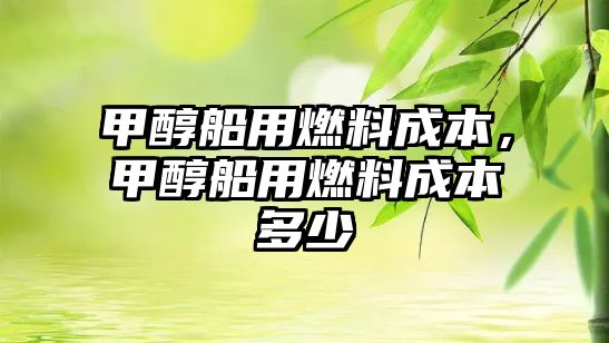 甲醇船用燃料成本，甲醇船用燃料成本多少