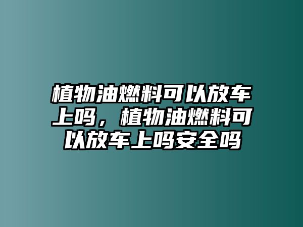 植物油燃料可以放車上嗎，植物油燃料可以放車上嗎安全嗎