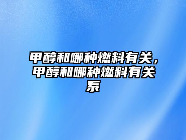 甲醇和哪種燃料有關，甲醇和哪種燃料有關系