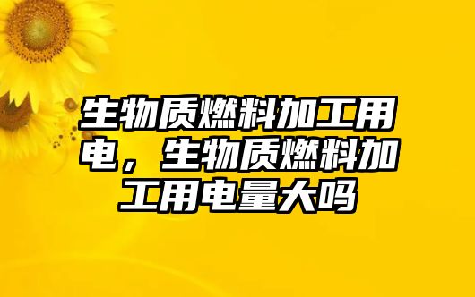 生物質(zhì)燃料加工用電，生物質(zhì)燃料加工用電量大嗎