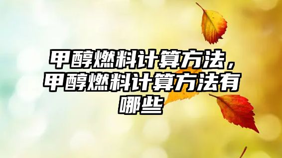 甲醇燃料計(jì)算方法，甲醇燃料計(jì)算方法有哪些