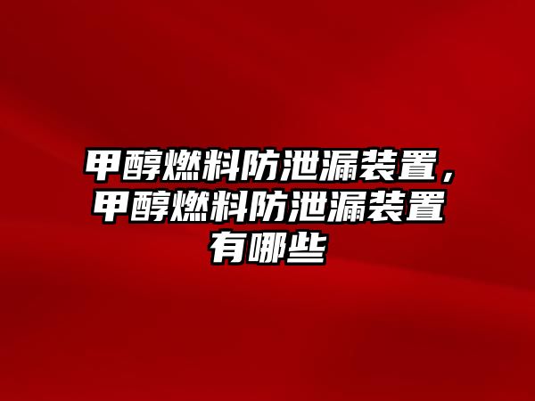 甲醇燃料防泄漏裝置，甲醇燃料防泄漏裝置有哪些