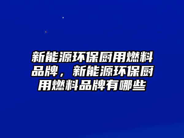 新能源環(huán)保廚用燃料品牌，新能源環(huán)保廚用燃料品牌有哪些