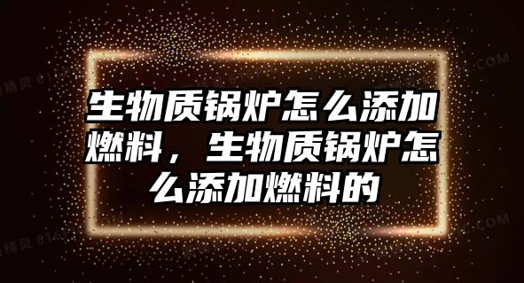 生物質(zhì)鍋爐怎么添加燃料，生物質(zhì)鍋爐怎么添加燃料的