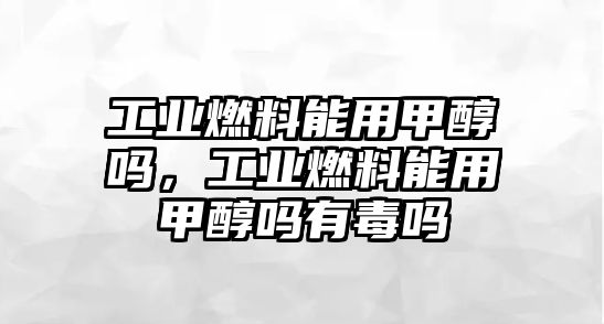 工業(yè)燃料能用甲醇嗎，工業(yè)燃料能用甲醇嗎有毒嗎