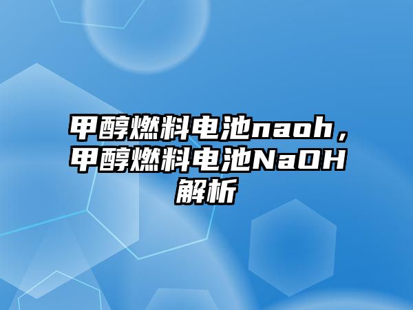 甲醇燃料電池naoh，甲醇燃料電池NaOH解析