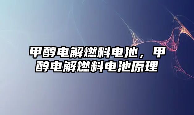 甲醇電解燃料電池，甲醇電解燃料電池原理