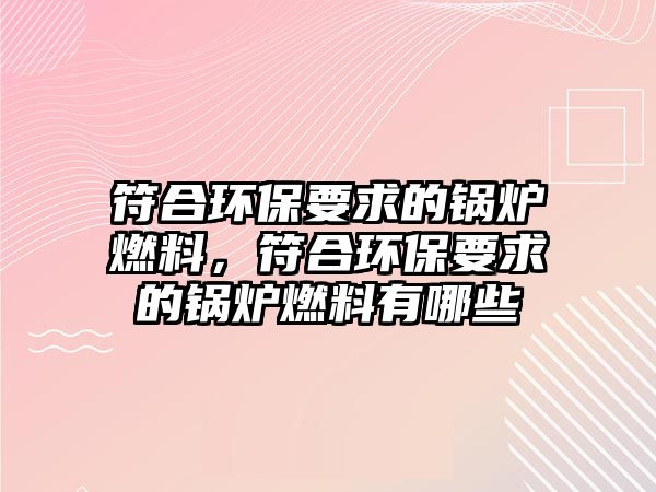 符合環(huán)保要求的鍋爐燃料，符合環(huán)保要求的鍋爐燃料有哪些