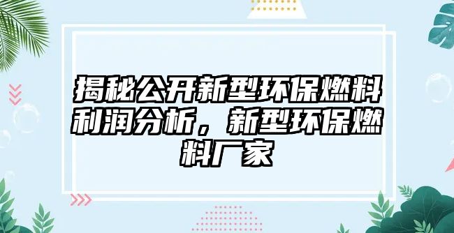 揭秘公開新型環(huán)保燃料利潤分析，新型環(huán)保燃料廠家