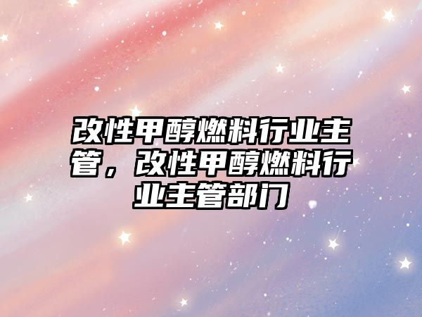 改性甲醇燃料行業(yè)主管，改性甲醇燃料行業(yè)主管部門