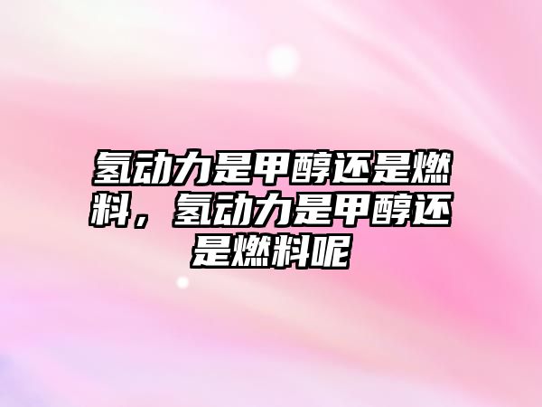 氫動力是甲醇還是燃料，氫動力是甲醇還是燃料呢