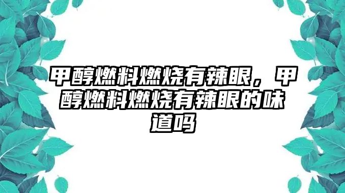 甲醇燃料燃燒有辣眼，甲醇燃料燃燒有辣眼的味道嗎