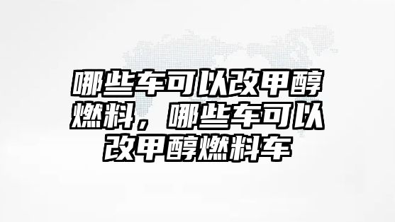 哪些車可以改甲醇燃料，哪些車可以改甲醇燃料車