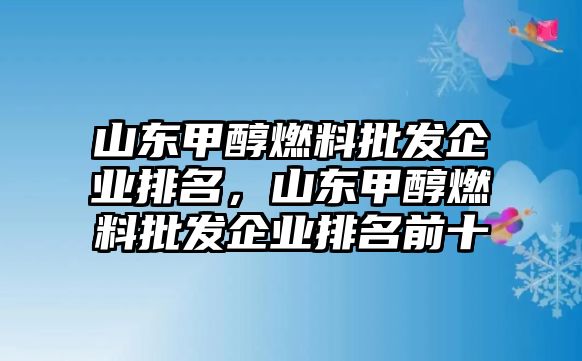 山東甲醇燃料批發(fā)企業(yè)排名，山東甲醇燃料批發(fā)企業(yè)排名前十