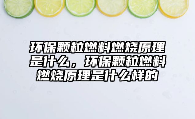環(huán)保顆粒燃料燃燒原理是什么，環(huán)保顆粒燃料燃燒原理是什么樣的