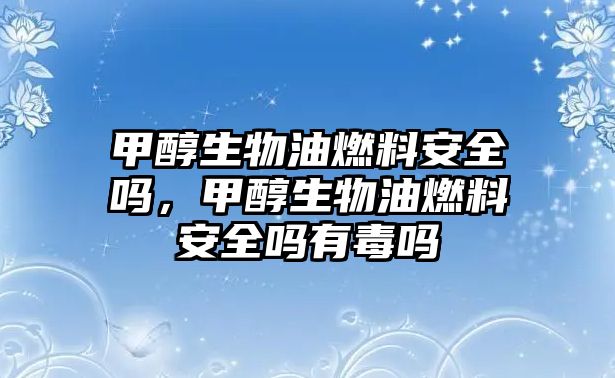 甲醇生物油燃料安全嗎，甲醇生物油燃料安全嗎有毒嗎