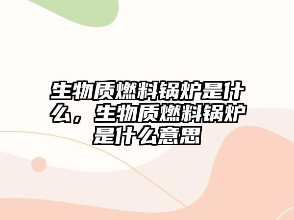 生物質(zhì)燃料鍋爐是什么，生物質(zhì)燃料鍋爐是什么意思