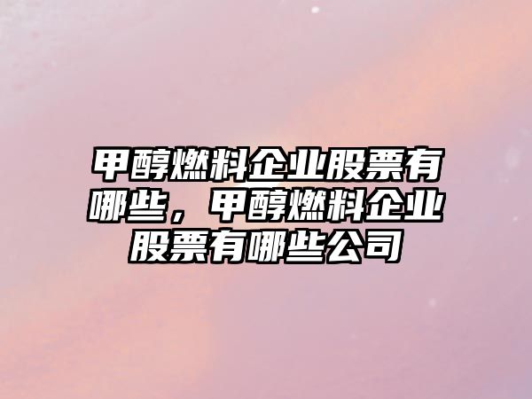 甲醇燃料企業(yè)股票有哪些，甲醇燃料企業(yè)股票有哪些公司