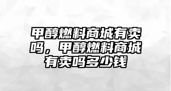 甲醇燃料商城有賣嗎，甲醇燃料商城有賣嗎多少錢