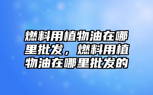 燃料用植物油在哪里批發(fā)，燃料用植物油在哪里批發(fā)的