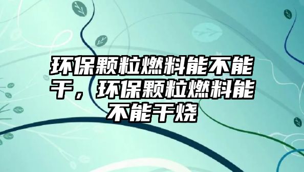 環(huán)保顆粒燃料能不能干，環(huán)保顆粒燃料能不能干燒